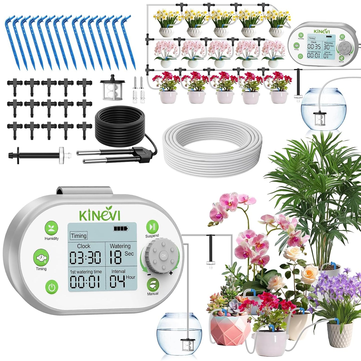 Kit d'arrosage goutte à goutte — rechargeable