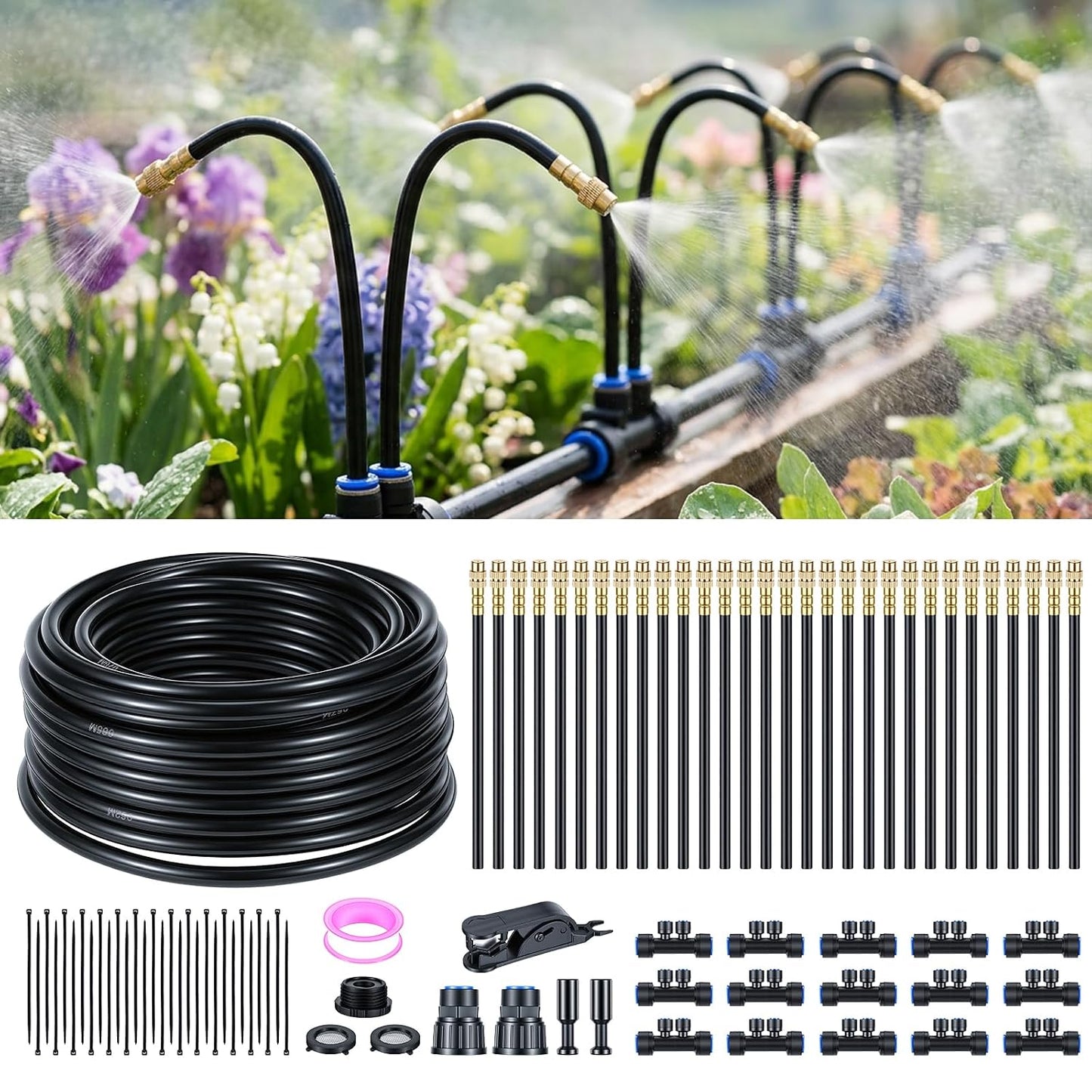 Arroseur de jardin — pivotant, réglable, 30 pièces, 15m, 9mm