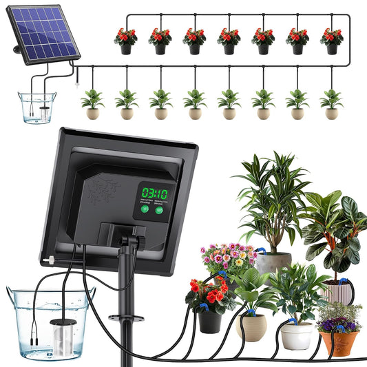 Kit d'arrosage goutte à goutte: 20 pots, 15 m, 2, 5 W