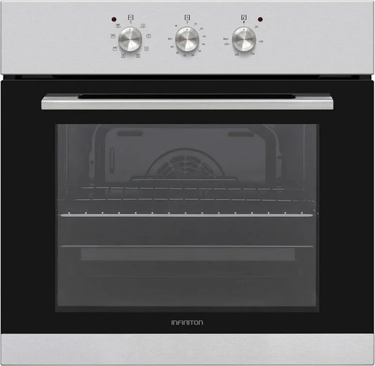 Four électrique multifonction INFINITON en inox, 70L, 3000W, 60cm, 8 programmes, double vitrage, classe énergétique A