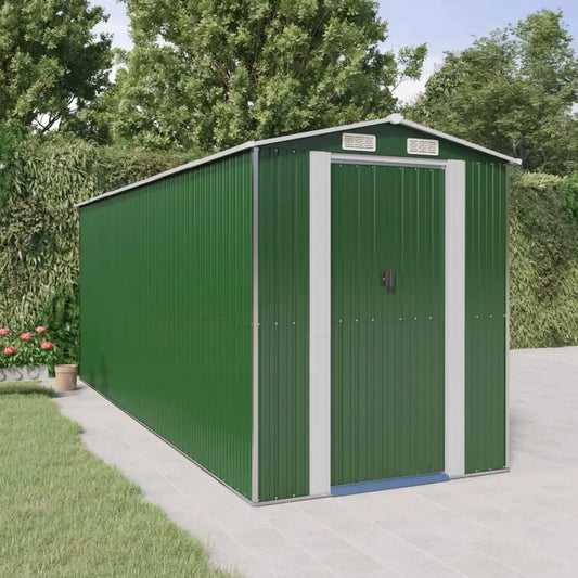 Abri de Jardin en Métal Galvanisé 192x523x223 cm, Cabane de Rangement pour Outils et Extérieur