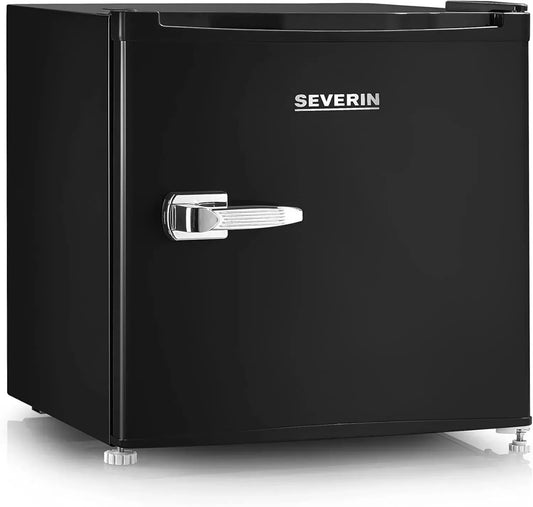 Mini Réfrigérateur Severin 31L, Congélateur Amovible, Écoénergétique Classe E, Style Rétro, Noir
