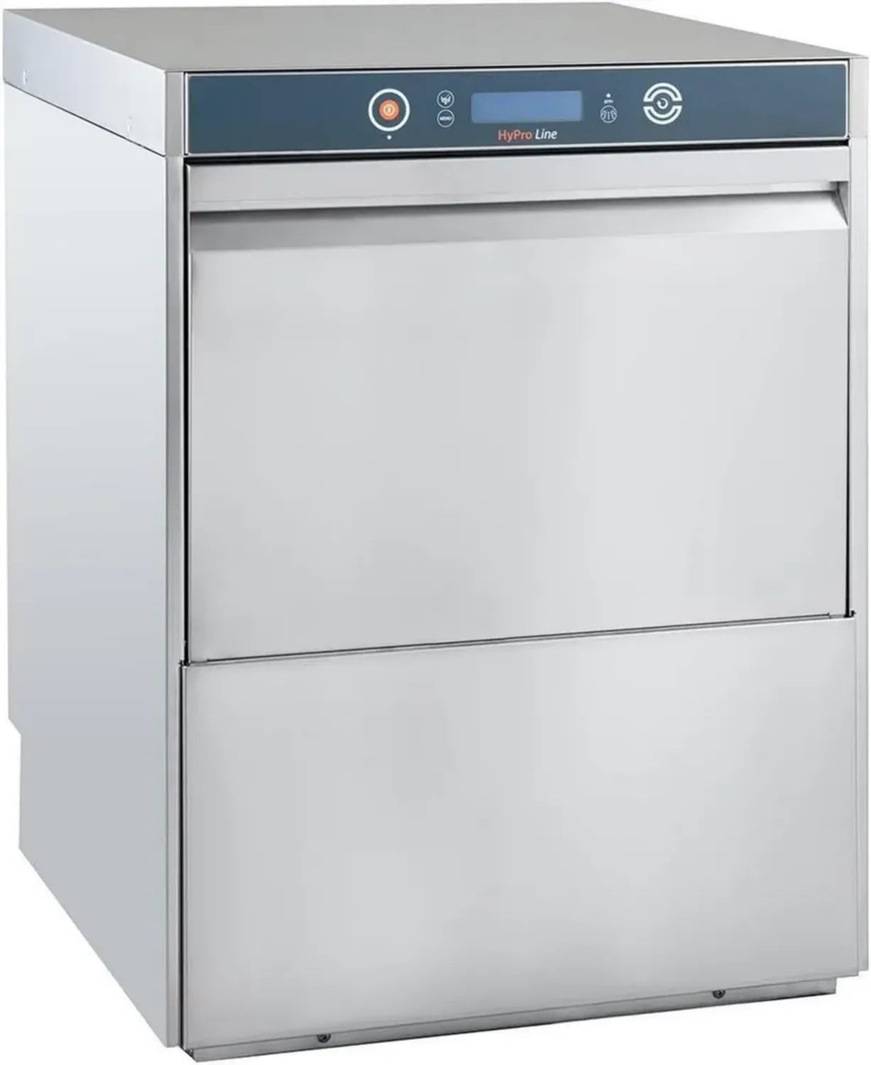 Lave-vaisselle professionnel HYPRO-GSM54SL en acier inoxydable, panier 50×50 cm, avec doseur et pompe, 400 V, qualité européenne