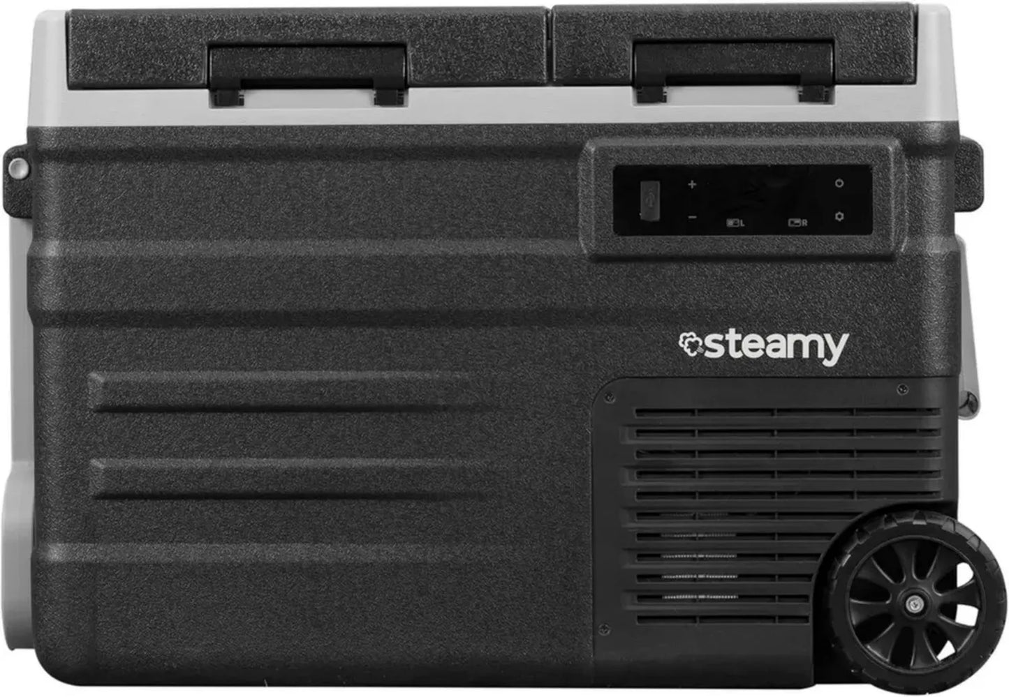 Glacière Électrique Dual Zone 41L avec Roulettes - Refroidissement et Congélation 12V/230V pour Camping