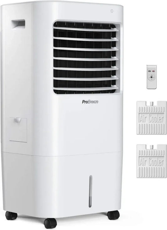 Climatiseur Évaporatif Portable Pro Breeze 10L avec Télécommande, Ventilateur et Humidificateur, 3 Vitesses, Minuterie et Oscillation Automatique